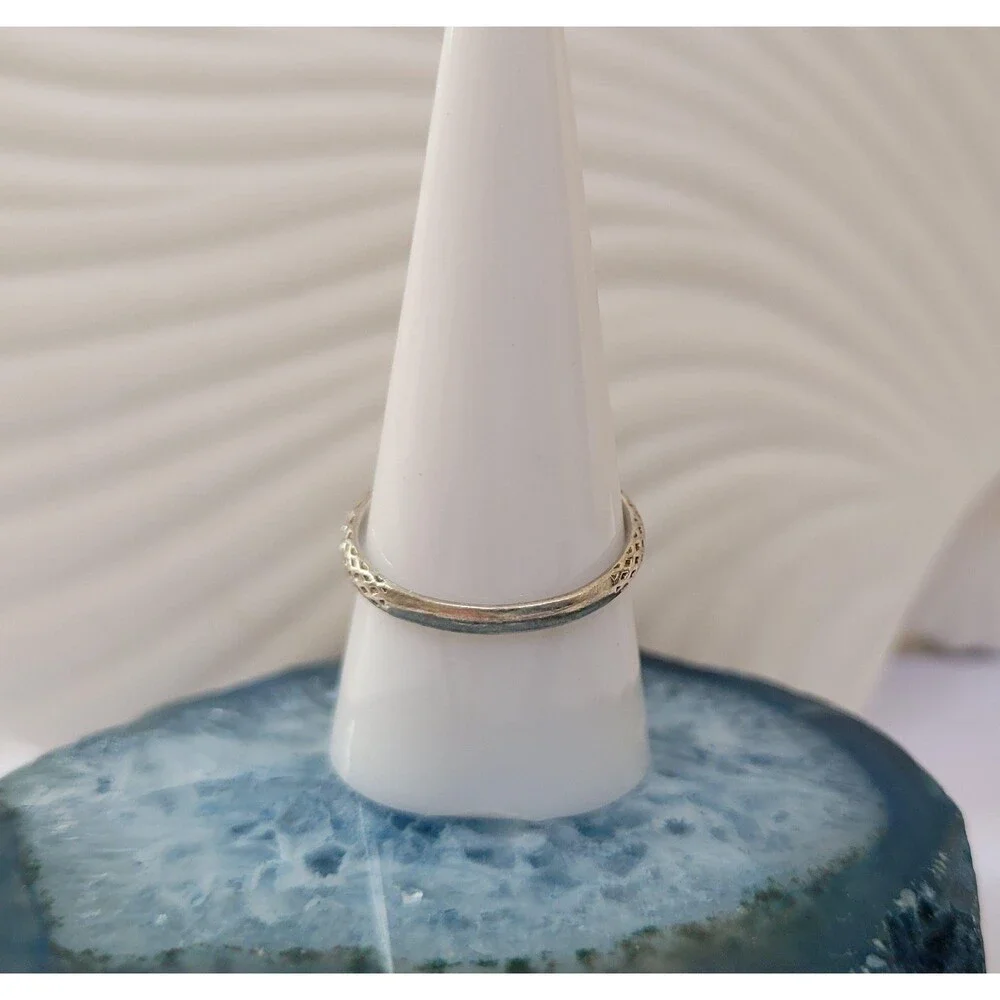 MSI Signed Blue Turquoise Ring, 925 Silver Honeycomb, Natural Matrix Turquoise,